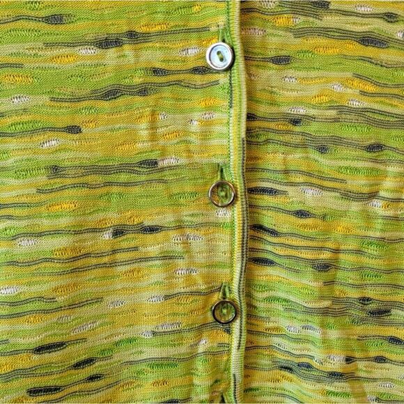 Vintage Escada Vibrant Textured Y2K Green Button-Up Cardigan - Picture 5 of 7